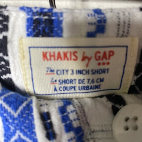 Khakis By Gap City Shorts Textured Stripe White Black Blue Size 18 Women 3 Inch - Picture 4 of 7